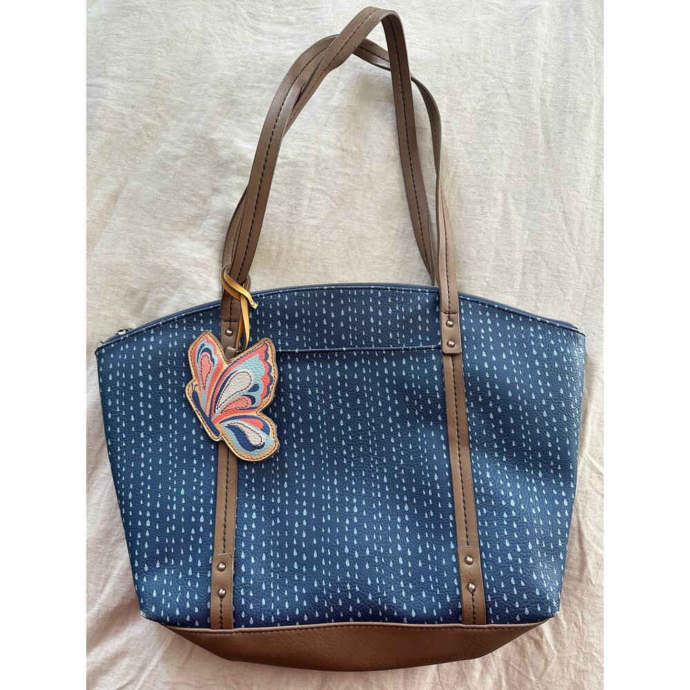 Relic Blue Butterfly Raindrop Shoulder Tote Bag Purse